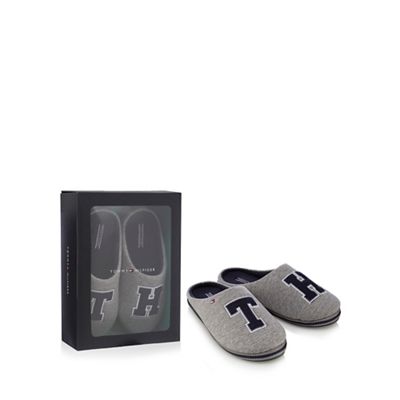 Tommy Hilfiger Grey 'Tommy Hilfiger' slippers in gift box